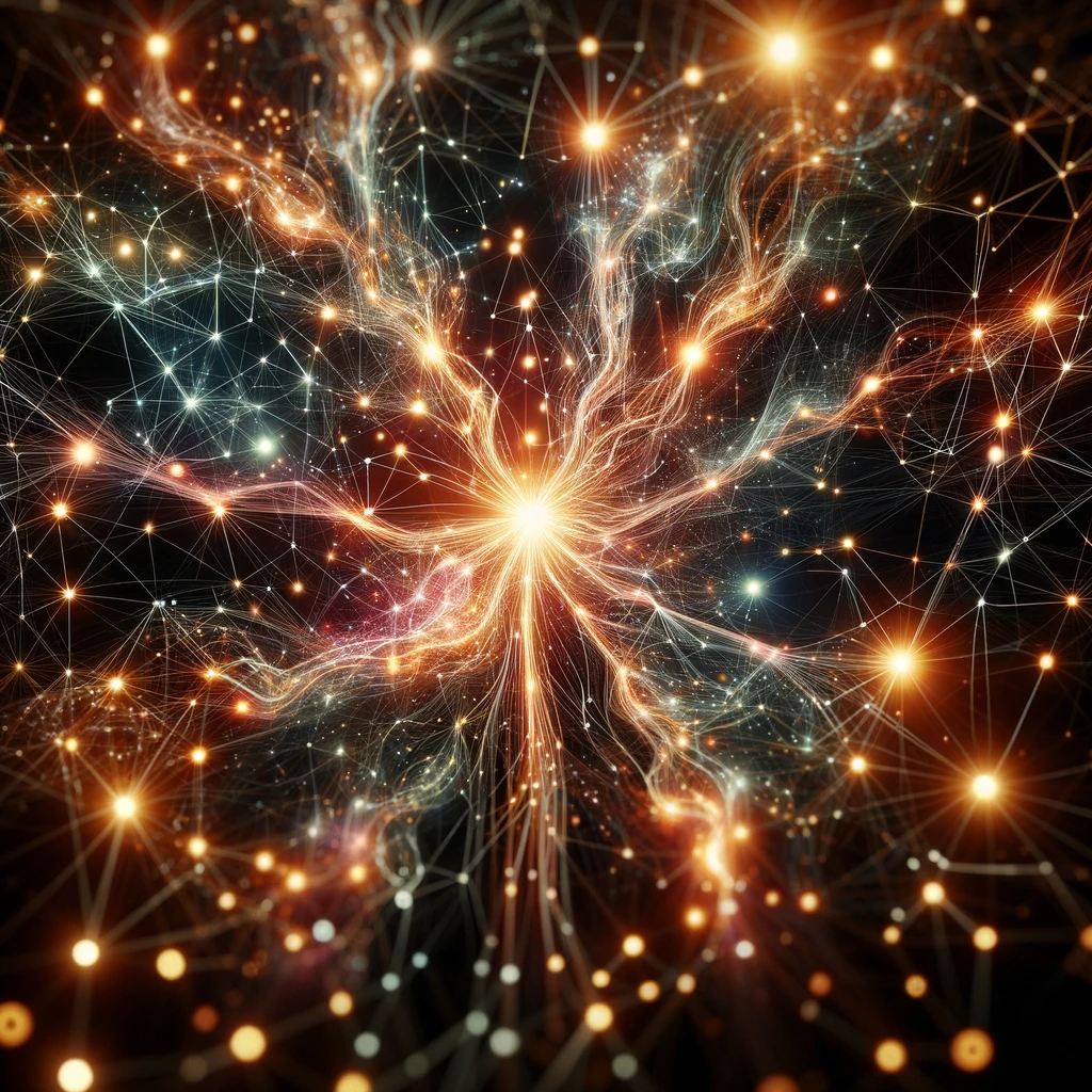 DALL·E 2023-12-24 18.38.41 - Visual representation of a neural network, depicting a complex web of interconnected nodes and pathways, glowing with energy, symbolizing the learning.png